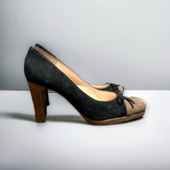 🌻Sacha London "BELLE" Suede Color Block Pumps Heels Size 8.5 - Picture 4 of 8